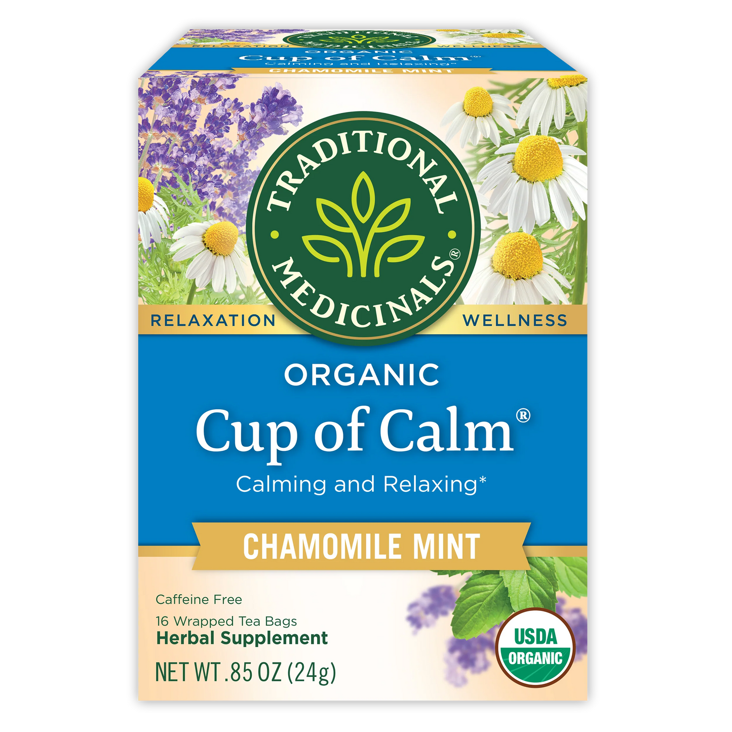 Traditional Medicinal Cup of Calm Chamomile Mint