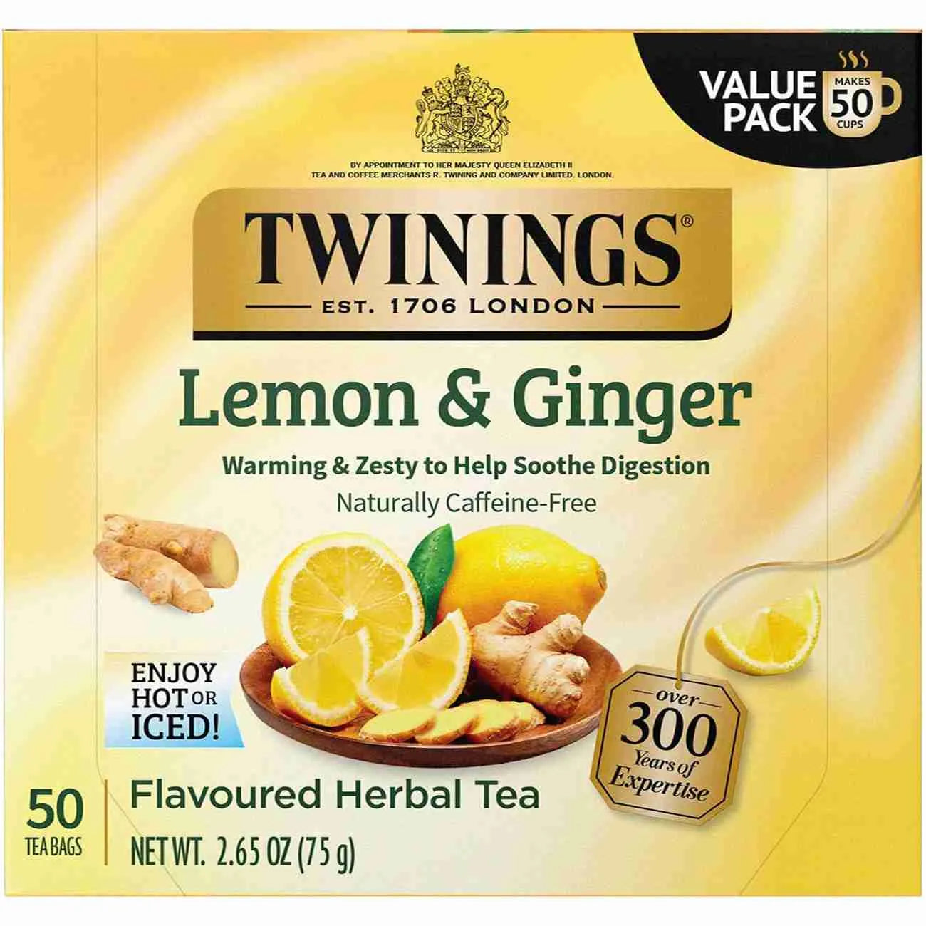 Twinings Lemon & Ginger Tea 50 ct