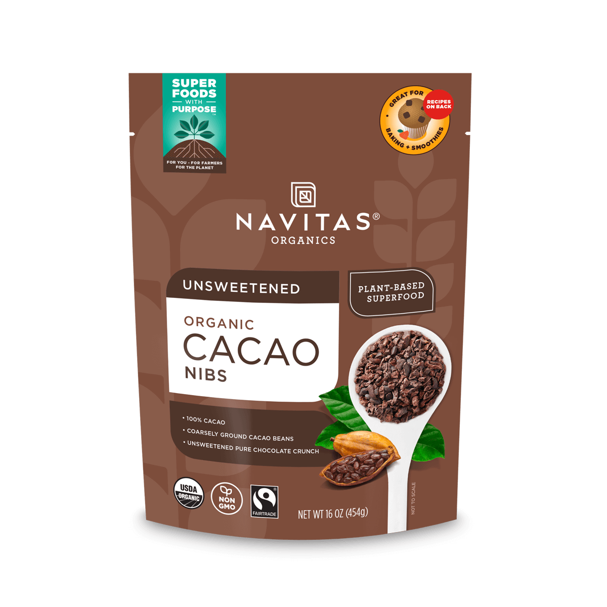 Unsweetened Organic Cacao Nibs - 16oz