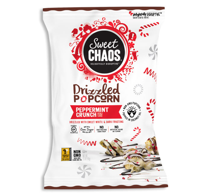 Sweet Chaos Drizzled Popcorn - Peppermint Crunch - 1.5oz