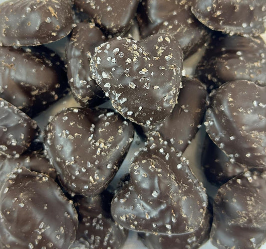 Dark Chocolate Sea Salt Caramel Hearts