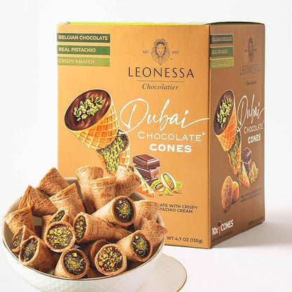 Leonessa Dubai Chocolate Cones - 10ct