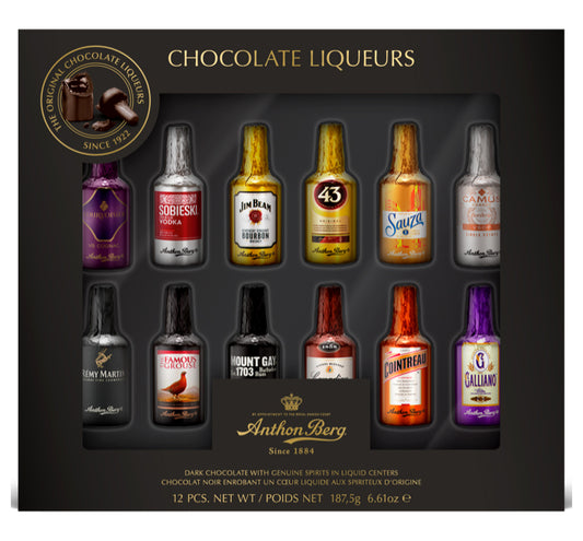 Anthon Berg Liqueur Bottles 12 Pc Gift Box - 6.6oz