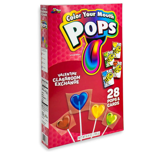 COLOR YOUR MOUTH POPS WITH VALENTINE CARDS - 6.9 OZ