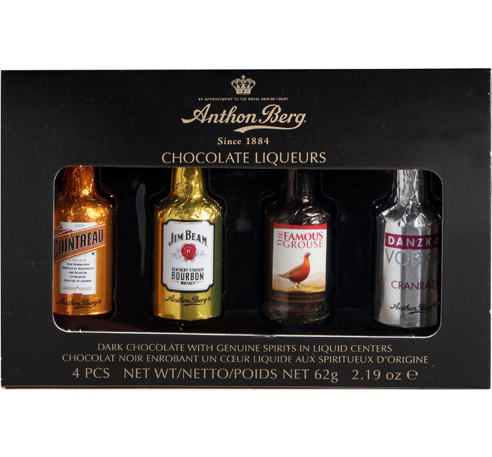 Anthon Berg Liqueur Bottles 4 Pc Gift Box - 2.2oz