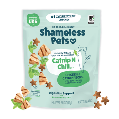 Shameless Catnip N Chill Crunchy Cat Treats - Chicken