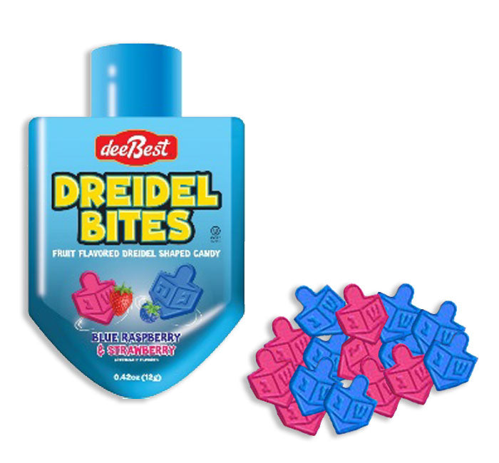 DEEBEST DREIDEL BITES - BLUE RASPBRY AND STRAWBERY CANDY