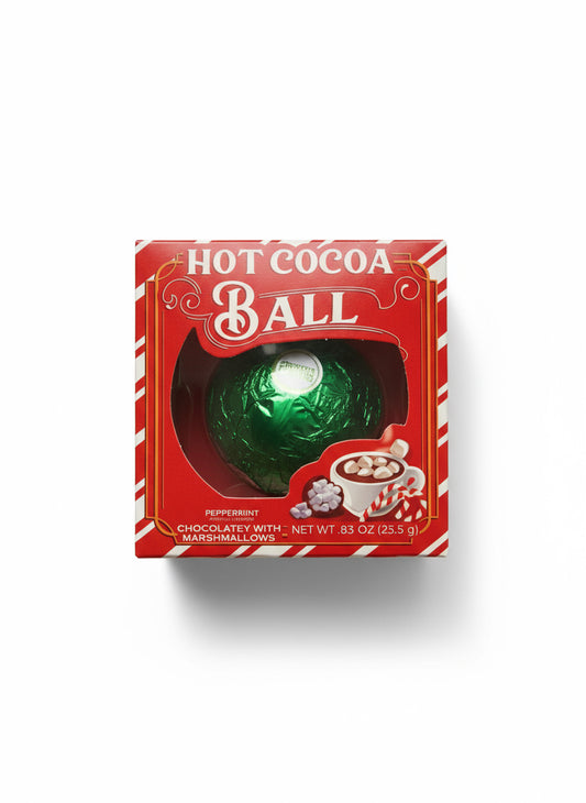 PEPPERMINT MILK CHOCOLATE HOT COCOA BALL W/ MARSHMALLOW