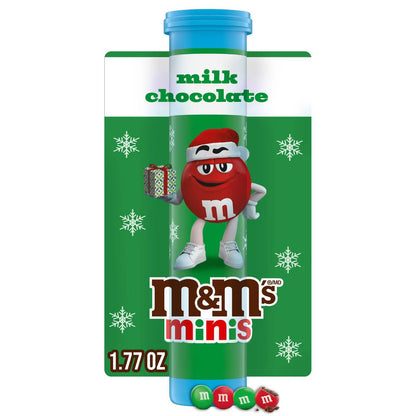 M&M's Minis Milk Chocolate Mega Christmas Tube Stocking Stuffers - 1.77oz