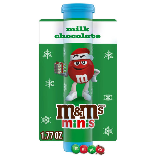 M&M's Minis Milk Chocolate Mega Christmas Tube Stocking Stuffers - 1.77oz