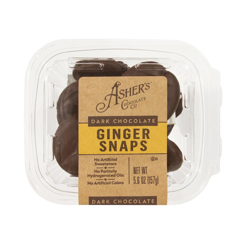 Asher's Dark Chocolate Ginger Snaps - 5.6oz
