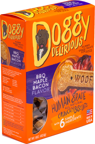 Doggy Delirious Dog Treats BBQ Maple Bacon Bones 16oz