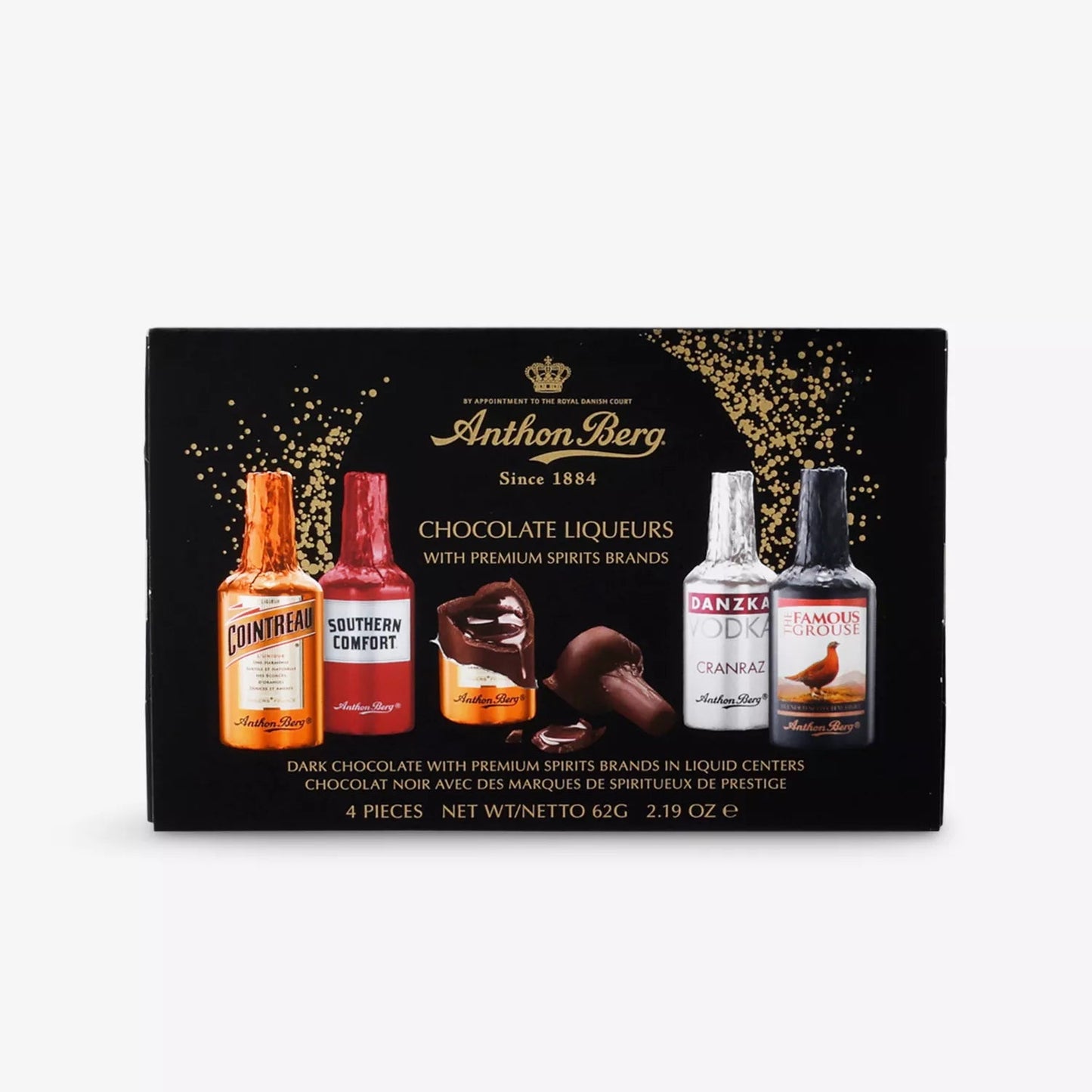 Anthon Berg Liqueur Bottles 4 Pc Gift Box - 2.2oz