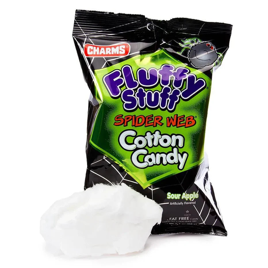 Fluffy Stuff Spider Web Sour Apple Cotton Candy