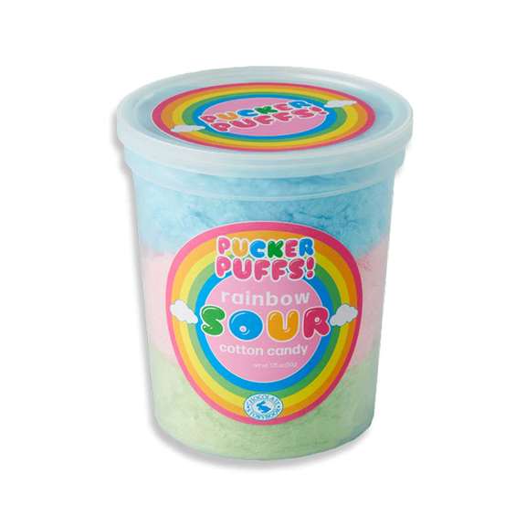 Pucker Puffs Rainbow Sour Cotton Candy - 1.75oz