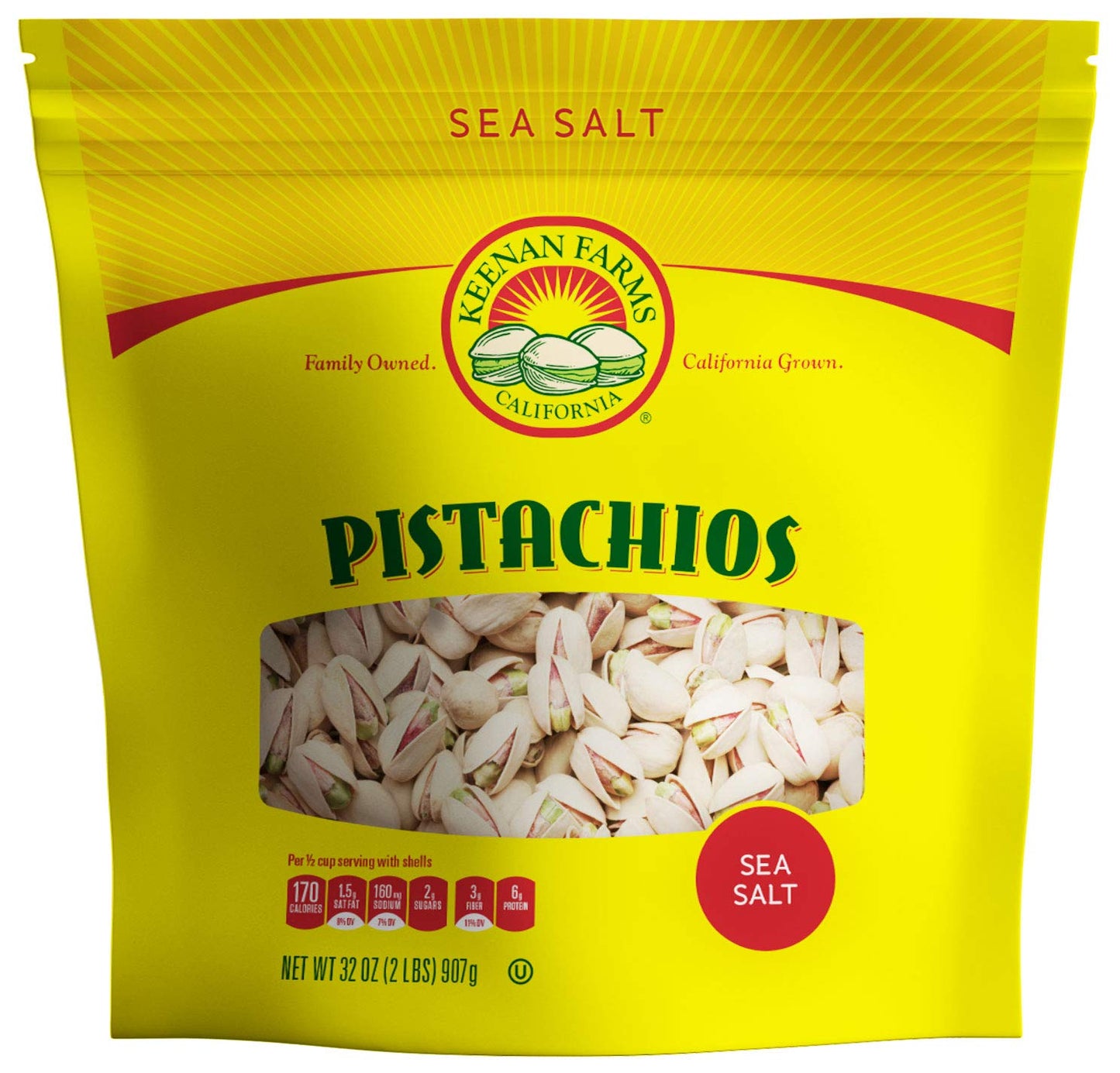 Two Pound Pistachios Gift Bag Sea Salt (Christmas Special)