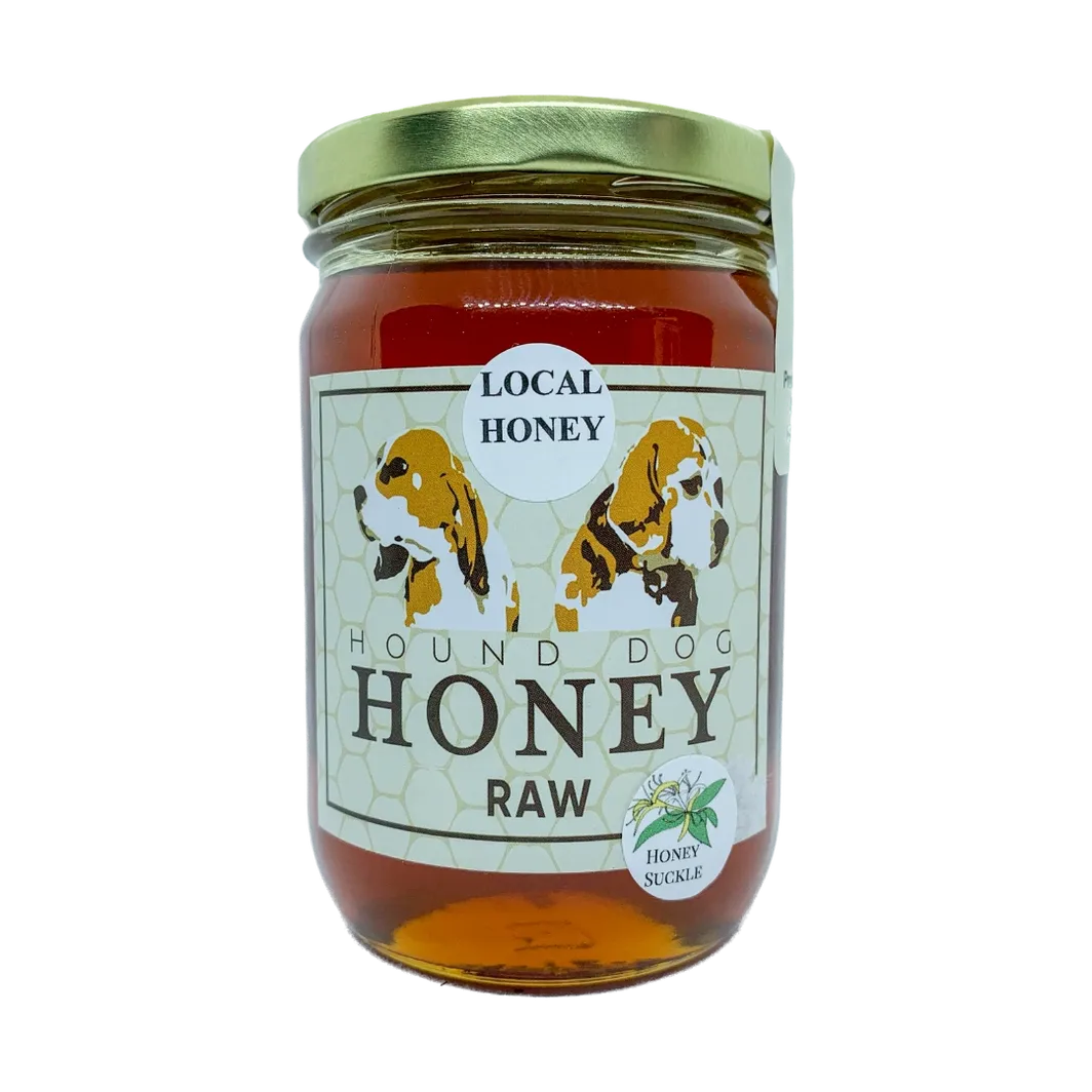 Hound Dog HoneySuckle Raw Local Honey 1lb Jar