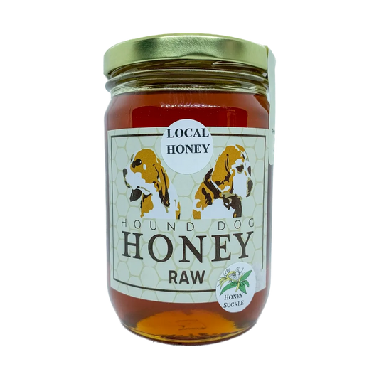 Hound Dog HoneySuckle Raw Local Honey 1lb Jar