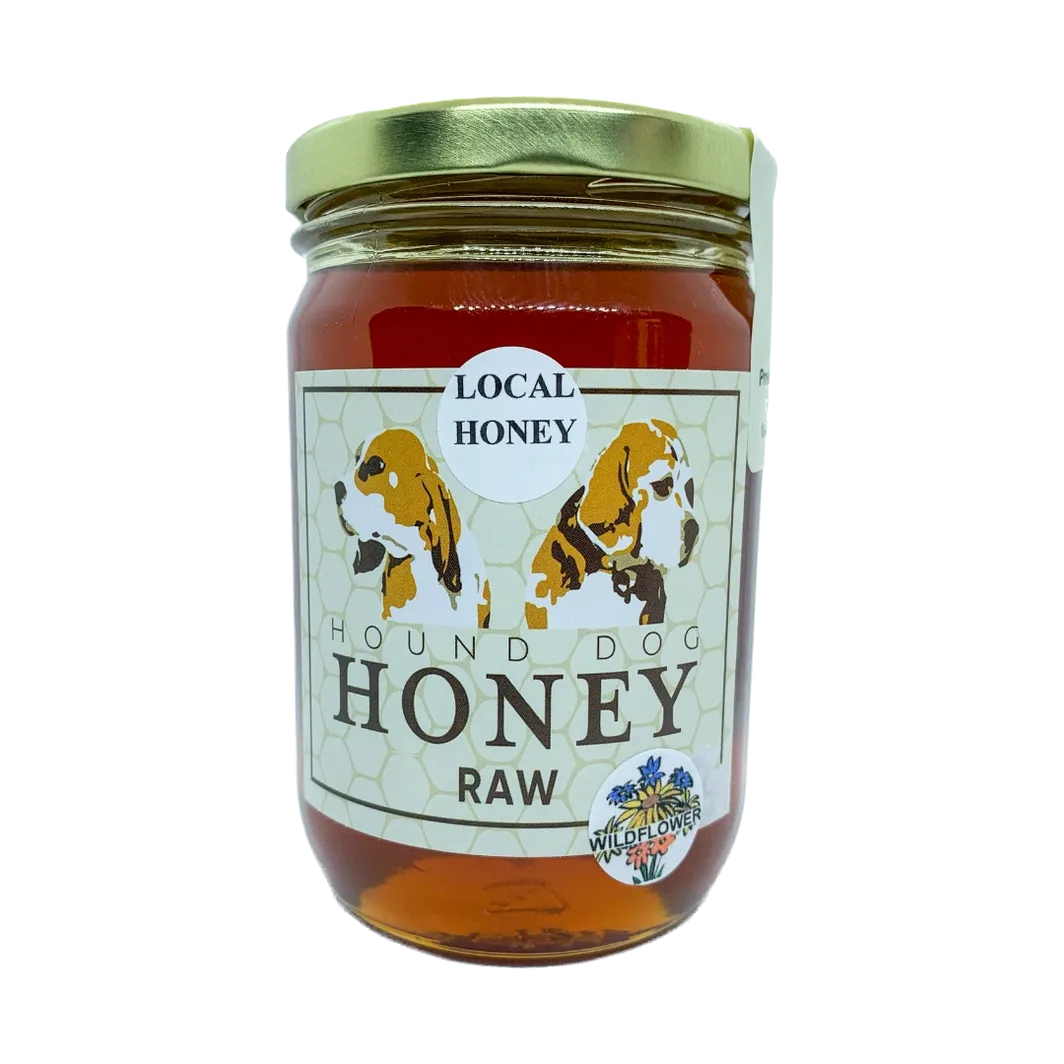 Hound Dog Wildflower Raw Honey 1lb Jar