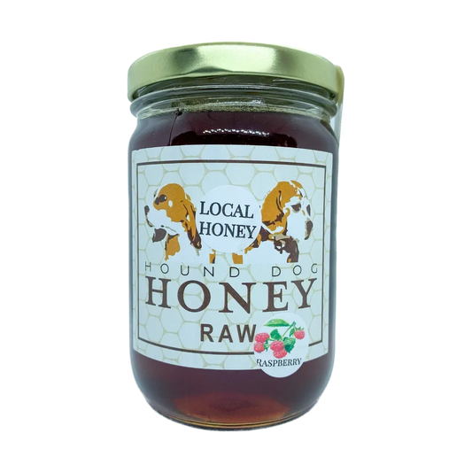 Hound Dog Raspberry Raw Honey 1lb Jar