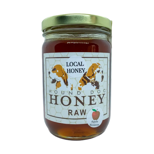 Hound Dog Apple Blossom Raw Local Honey 1lb Jar