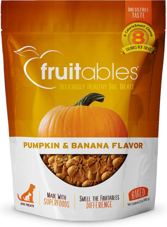 Fruitables Pumpkin & Banana Flavor Crunchy Dog Treats - 7oz