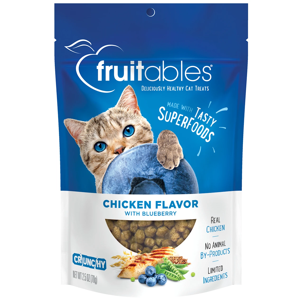 Fruitables Chicken & Blueberry Flavor Crunchy Cat Treats