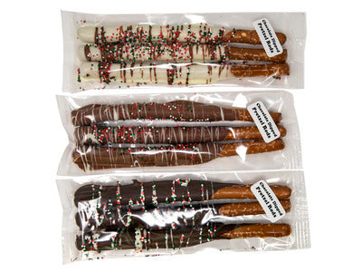 Chocolate Dipped Christmas Pretzel Rods