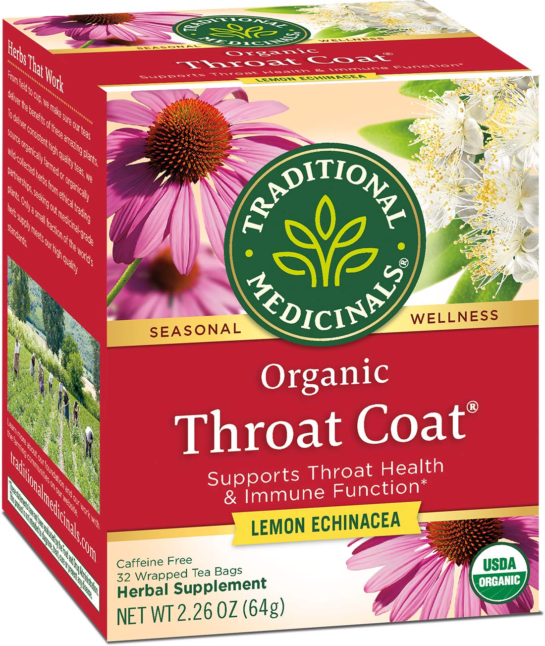 Traditional Medicinals Throat Coat with Lemon Tea
