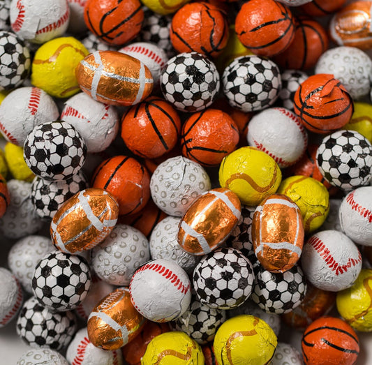 Assorted Chocolate Foil Sports Balls