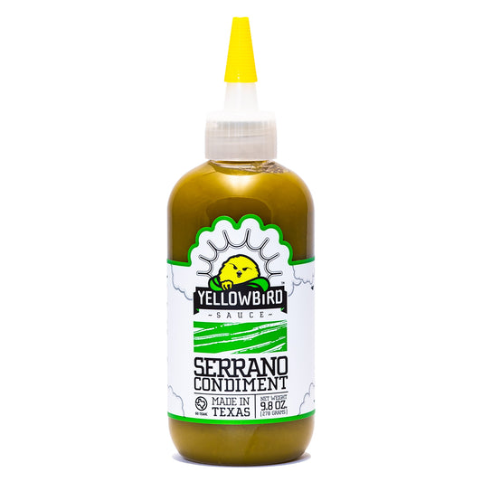Yellowbird Condiment Sauce, Serrano, 9.8 oz