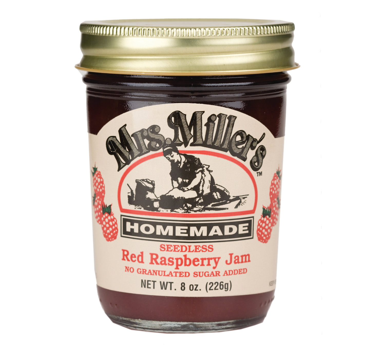 Mrs. Miller Seedless Red Raspberry Jam No Sugar Added